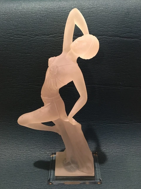 ART DECO STYLE Dancing Woman Lucite Italian Design Crystalite Art ...