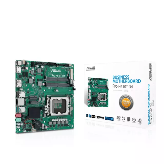 ASUS Carte Mère Pro H610T D4-CSM (Intel LGA 1700) Mini ITX