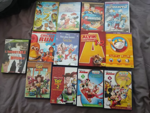 Lot de 13 DVD Film Dessins animés Disney etc