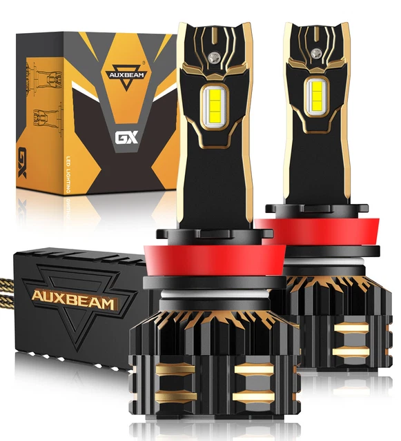AUXBEAM H11 H8 H9 LED Headlight Bulbs Low Beam Super Bright 6500K 120W 25000LM