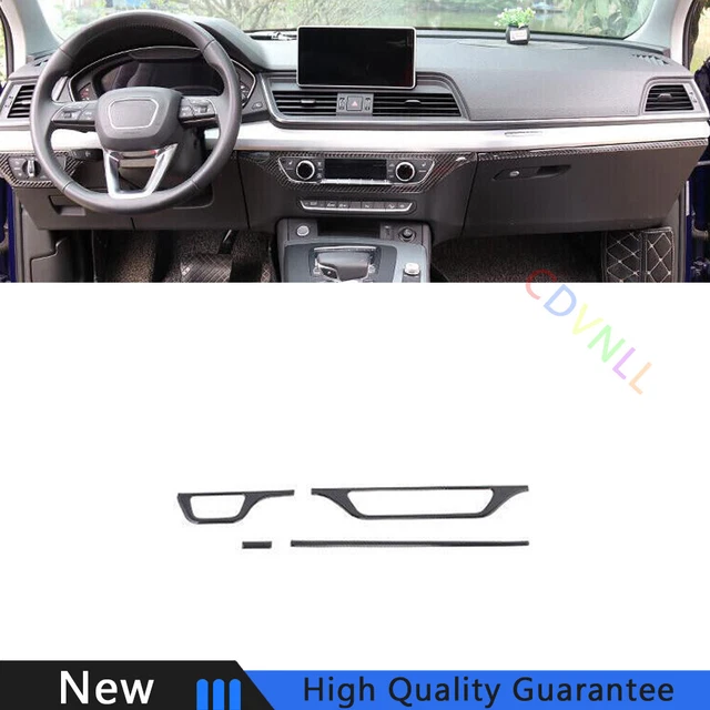 For Audi Q5 2018-2021 Real Carbon Fiber Central Console Instrument Strip Trim 4X