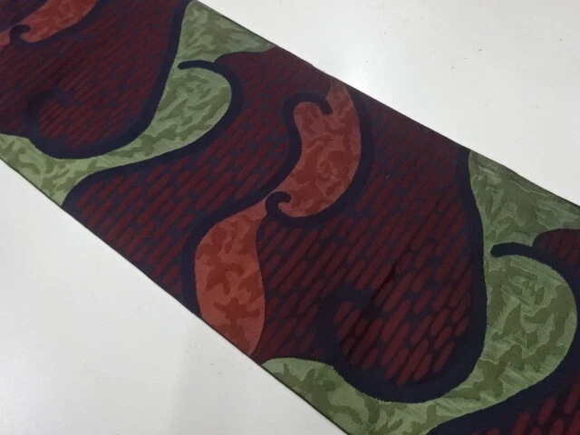 37165# Japanese Kimono / Nagoya Obi / Woven Abstract Pattern