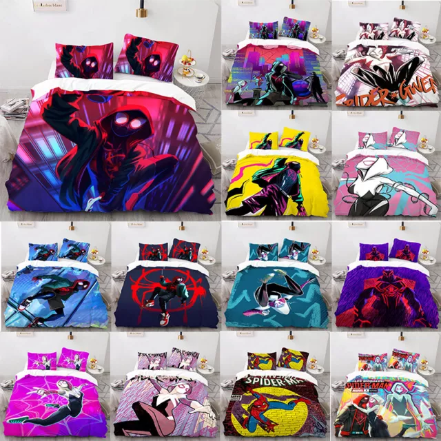 Miles Morales Spider-Man Duvet Cover Pillowcase Kids Bedding Set Bedroom Decor