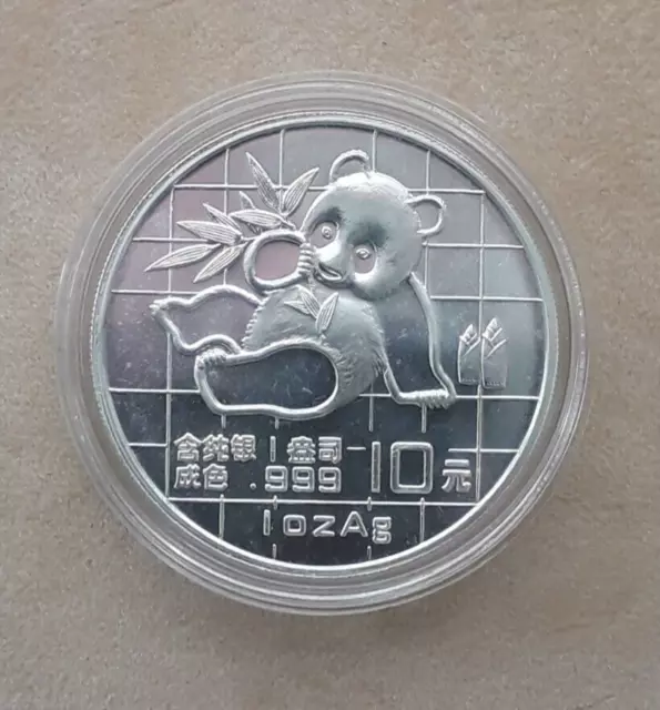 China 1 Oz / Unze 10 Yuan Panda 1989 Silber