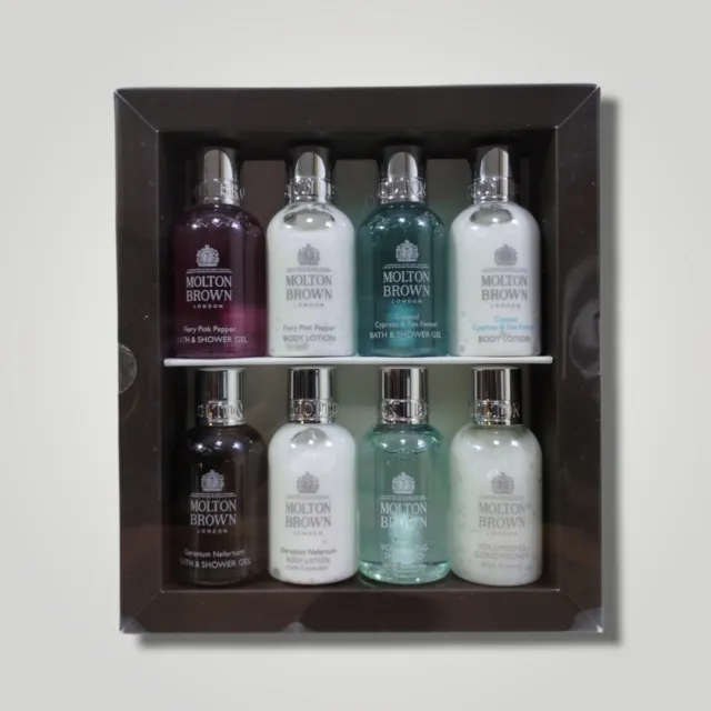 MOLTON BROWN Discovery Body & Hair Gift Set Collection 8 Bottles NEW FREE S&H!!