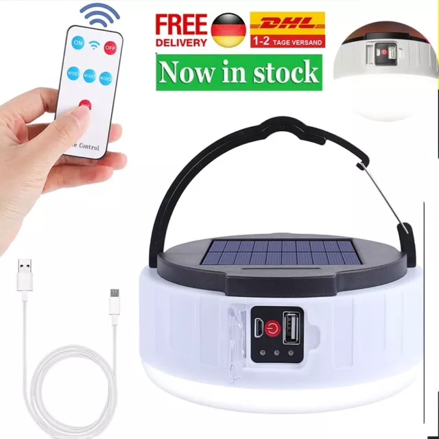 LED Solarleuchte Glühbirne Zeltlicht Camping Lampe Mit Solar Panel Garten Außen