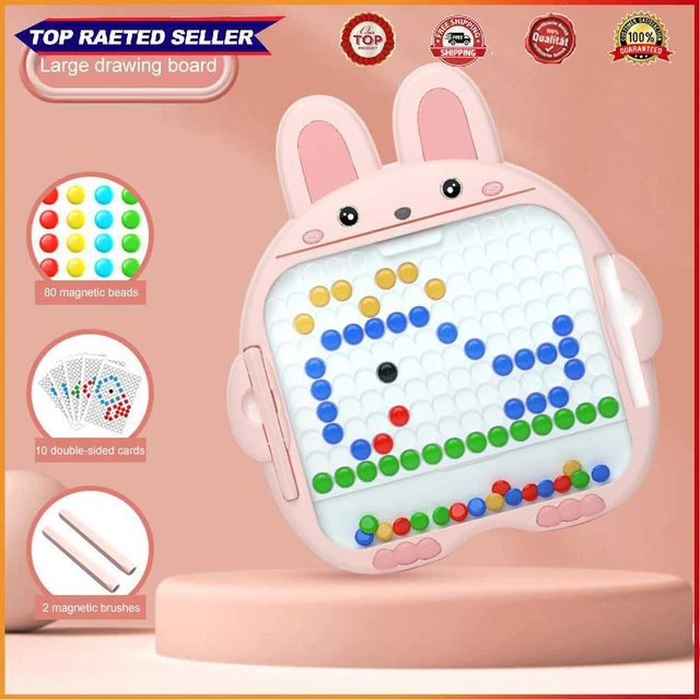Tablero de dibujo portátil en forma de conejo para juguetes para niños (rosa grande)