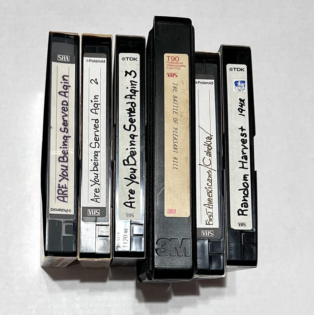 6 VHS TAPES Sold as Blank from 1990s TV Recordings with Commercials