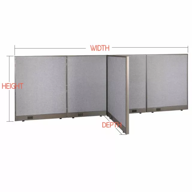 GOF T-Shaped Freestanding Office Partition Panel, Room Divider, 60"H