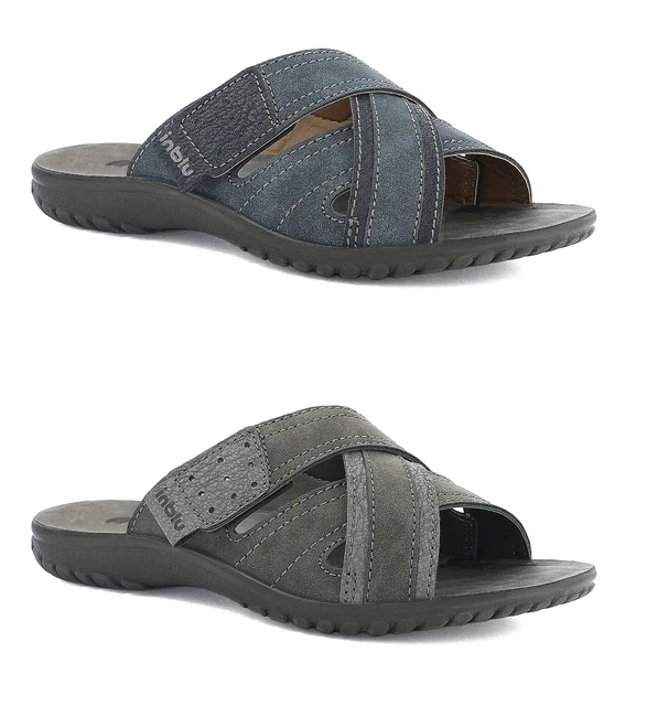 Sandali Uomo In Vera Pelle Inblu | Sandali Sportivi Comodi Con Chiusura Regolabile - Foto 12