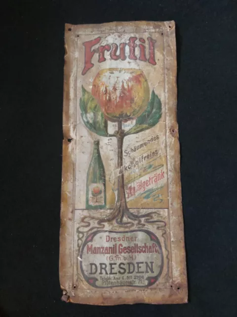 Altes Blechschild Frutil Jugendstil Werbung Dresden