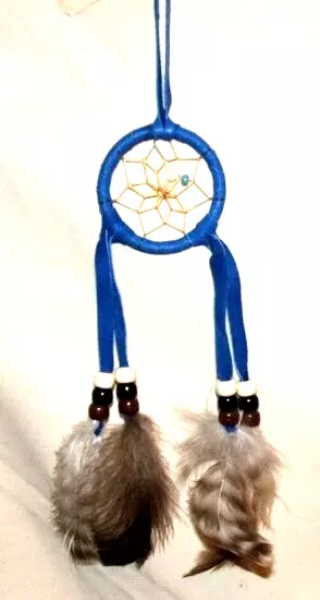 2" hoop Dreamcatcher Authentic Native American Royal Blue FREE SHIPPING #270