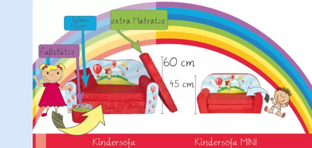 AUSVERKAUF Kindersofa Kindersessel Kindermöbel Sofa Klappmatratze FORTISLINE 3