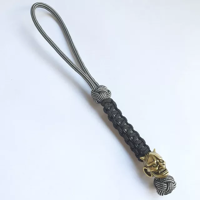 Lanyard für Messer oder Schlüssel mit Antik Bronze Teufel / Devil Bead EDC