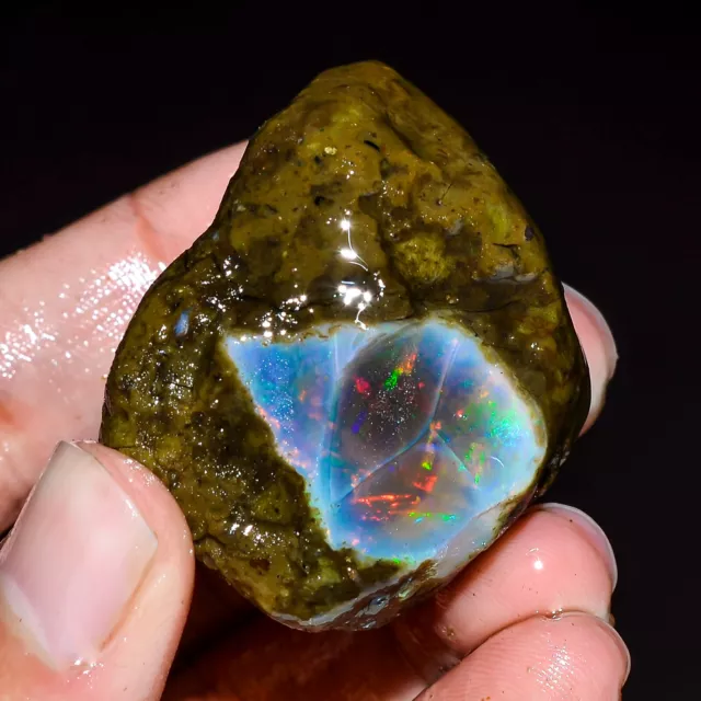 Opal Rough Welo Fire Black Raw Ethiopian Opal Rough Opal Crystal Gemstone 180 CT