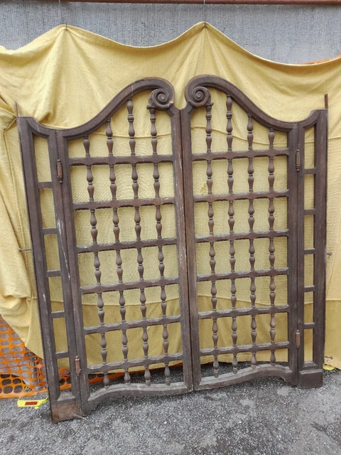 Cancello In Rovere 2 Ante A Rocchetto - Apertura Tipo Saloon - Fine '800 Emilia