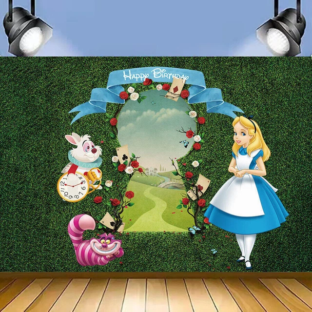 ALICE IN WONDERLAND Backdrop Girls Birthday Party Photo Background ...