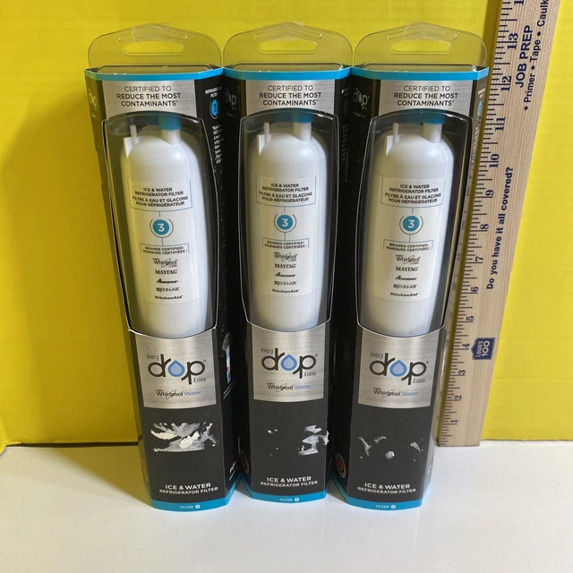 (3) EVERYDROP BY Whirlpool Pur Ice and Water Refrigerator Filters 3