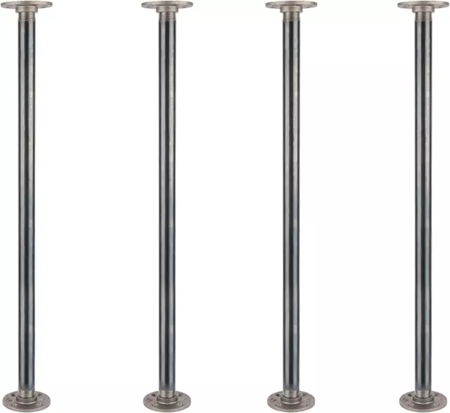 Table Legs, Malleable Iron round Flange with Authentic Steel Plumbing Pipe, DIY