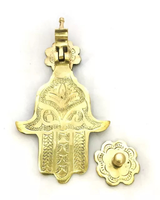 Genuine Moroccan Hamsa Door Knocker - Hand of Fatima - brass/silver - Heurtoir