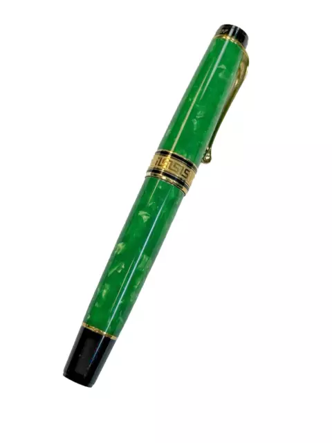 18K Nib AURORA Optima FOUNTAIN PEN Primavera Green Auroloide resin