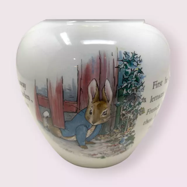 Vintage Wedgewood Beatrix Potter Peter Rabbit Nursery Lamp England 8" No Shade 2
