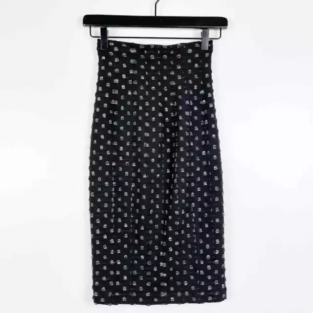 Opening Ceremony Womens XS High Waist Pencil Skirt Stretch Black Blue