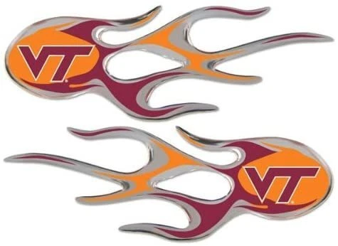 Virginia Tech Hokies Micro Flames NCAA Auto Decal 2 Pack for Car Truck...