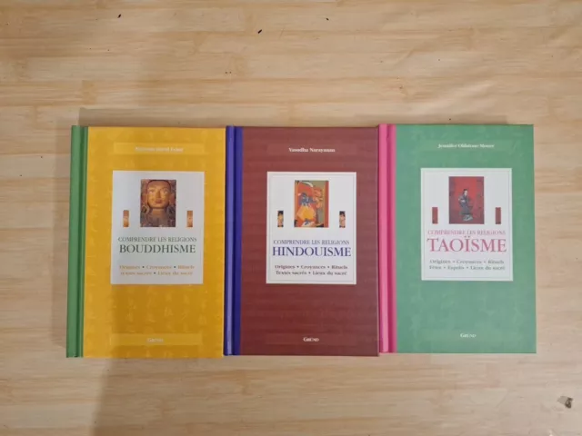 lot de 3 livres sur le taoisme,hindouisme,bouddhisme en très bon état. editions