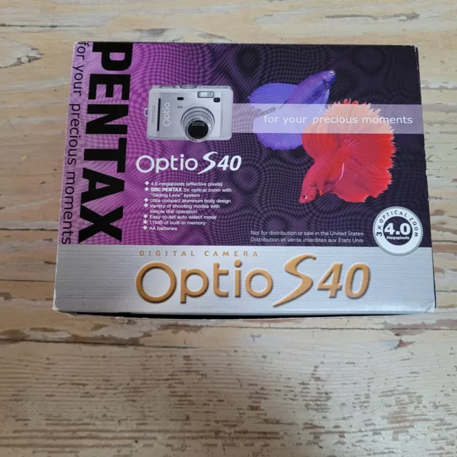 Pentax Optio S40 4MP Digital Compact Camera Kit 3 X Optical Zoom New
