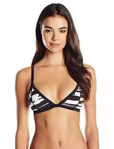 NEW SEAFOLLY Fastlane Scuba Triangle Bikini Top in Black/White [SZ 2 US ] #4076 2