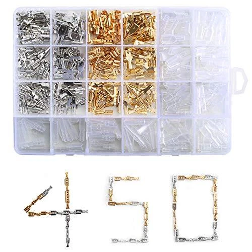 KINDPMA 450PCS Cosse Electrique Automobile Plate Cosses à Sertir 2.8mm 4.8mm 6.3