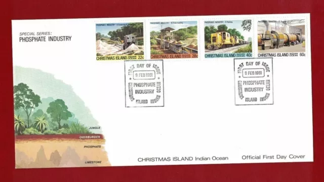 1981 Christmas Island Phosphate Industry Set no. 3 SG 136/9 FDC