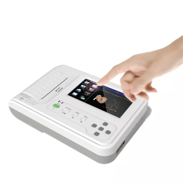 Color Touch 6 Channel EKG Machine ECG Monitor Electrocardiograph+Printer