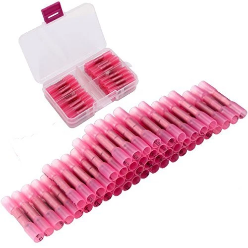 CESFONJER Connecteur Gaine Thermorétractable Métal 50 Pcs (2216AWG), Ensemble T