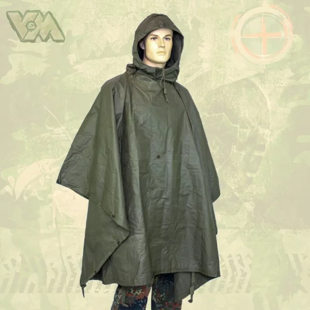 Bw Original Poncho Regenschutz Nässeschutz Jagen Angeln Outdoor Oliv Bundeswehr