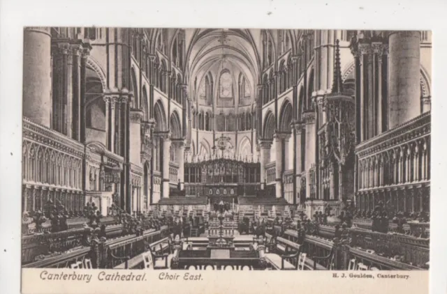 Canterbury Cathedral Choir East Vintage Postcard HJ Goulden Kent 593b