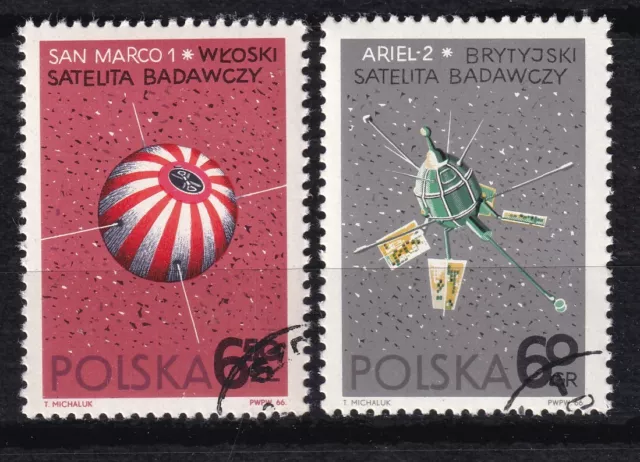 Timbre(s) oblitéré(s) Pologne Polska année1966 thème Espace Télécommuni réf 9715