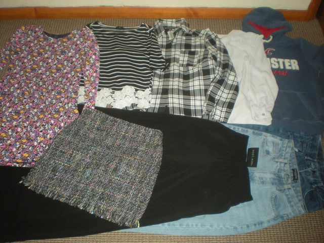 Bundle Girls Clothes age 13-14yrs Jeans Tops Hoodie Dress Skirt Hollister New Lo
