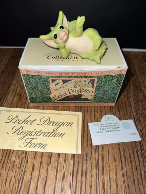 1999 Whimsical World Pocket Dragons ‘Life Is Good’ Real Musgrave 002892 Boxed