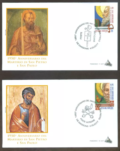 Vatican City Sc# 1653-4: Martyrdom of Saint Peter and Saint Paul on 2 FDC