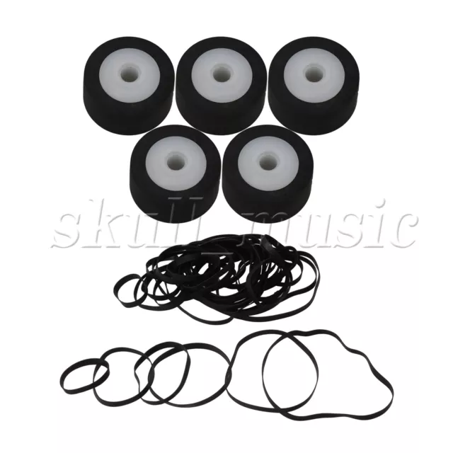 55Pieces Mixed Square Cassette Tape Belt 40-135mm w/ Roller Replacement Set