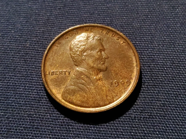 1909 Vdb Lincoln Wheat Cent / Penny Au High Grade Nice Brown Beautifully Toned