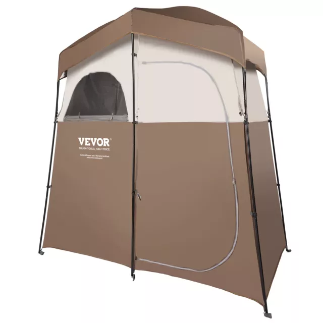 VEVOR Camping Shower Tent Privacy Tent 2 Rooms Oversize Outdoor Portable Shelter