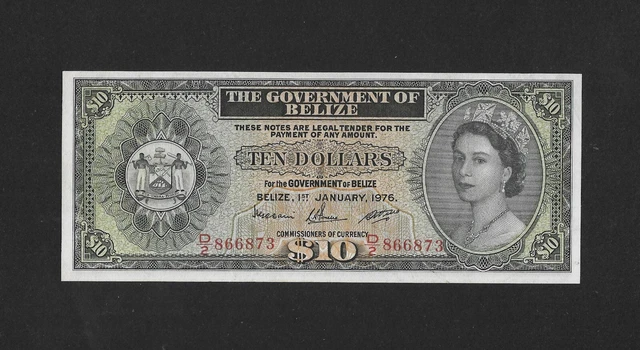 EF+ 10 dollars 1976 BELIZE ex. BRITISH HONDURAS England