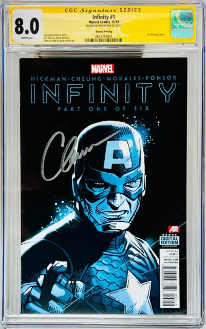 CGC Signature Series Grade 8.0 Captain America Infinity #1 Chris Evans Auto