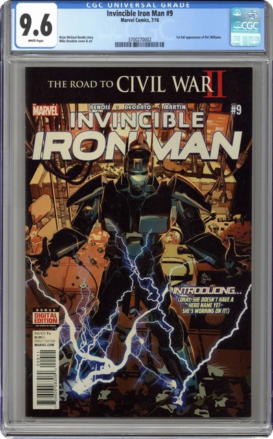 Invincible Iron Man #9A Deodato CGC 9.6 2016 3700270002 1st Riri Williams