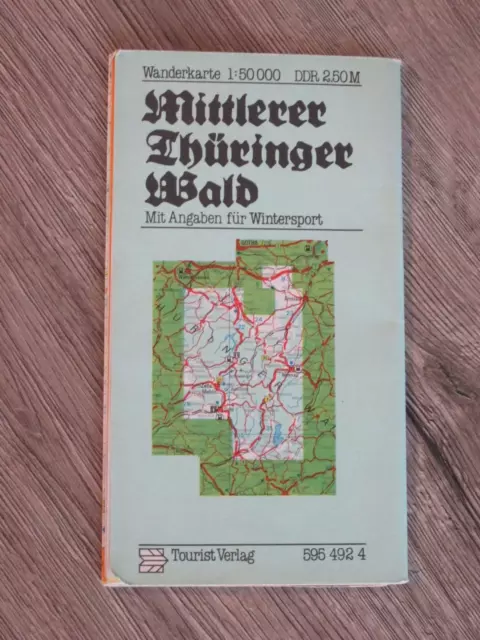 Mittlerer Thüringer Wald - DDR Wanderkarte 1981 VEB Tourist Verlag - M 1:50000