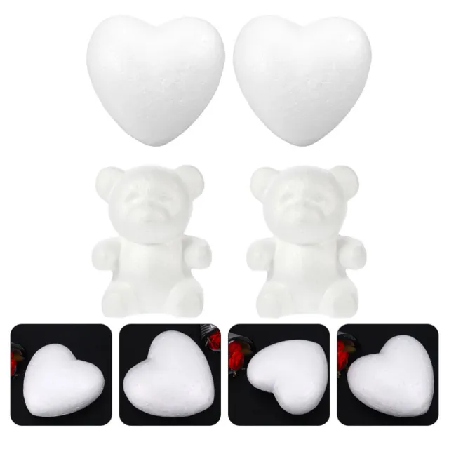 4 piezas de manualidades para niños modelado de corazón oso vejiga embrión blanco