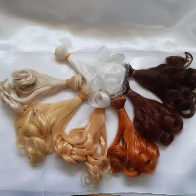 100 cm*15 cm Curly Hair Wig for BJD Doll Barbie 1/3 1/4 1/6 1/12 DIY Doll Repair